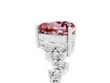 White gold Heart Cut Diamond Cluster Pavé Band with Four-Prong Setting_5