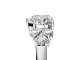 White gold Heart Cut Diamond Cluster Ring with Round Accent Stones and Prong Setting on a Classic Band_82