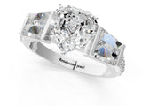 White gold Heart Cut Diamond Engagement Ring with Baguette Side Stones and Channel Set Band_21