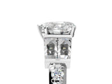 White gold Heart Cut Diamond Engagement Ring with Baguette Side Stones and Channel Set Band_26