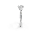 White gold Heart Cut Diamond Engagement Ring with Bezel Set Round Side Stones and Prong Setting_75