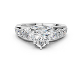 White gold Heart Cut Diamond Engagement Ring with Pavé Band and Four-Prong Setting_41