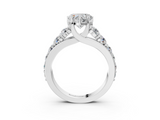 White gold Heart Cut Diamond Engagement Ring with Pavé Band and Four-Prong Setting_44