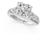 White gold Heart Cut Diamond Engagement Ring with Pavé Band and Four-Prong Setting_45
