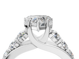 White gold Heart Cut Diamond Engagement Ring with Pavé Band and Four-Prong Setting_48