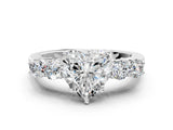 White gold Heart Cut Diamond Five-Stone Prong Set White Gold Ring_63