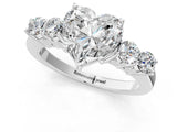 White gold Heart Cut Diamond Five-Stone Prong Set White Gold Ring_64