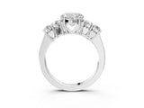 White gold Heart Cut Diamond Five-Stone Prong Set White Gold Ring_66