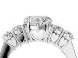 White gold Heart Cut Diamond Five-Stone Prong Set White Gold Ring_67