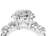 White gold Heart Cut Diamond Floral Halo Engagement Ring with Shared Prong Setting 5