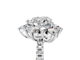 White gold Heart Cut Diamond Floral Halo Pave Band with Prong Setting_42