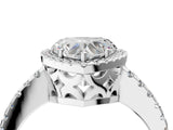 White gold Heart Cut Diamond Halo Engagement Ring with Pavé Band and Prong Setting_31