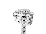 White gold Heart Cut Diamond Halo Engagement Ring with Pavé Band and Prong Setting_32