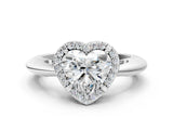 White gold Heart Cut Diamond Halo Engagement Ring with Split Shank and Four-Prong Setting_110