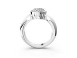 White gold Heart Cut Diamond Halo Engagement Ring with Split Shank and Four-Prong Setting_114