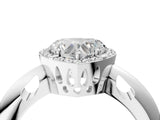 White gold Heart Cut Diamond Halo Engagement Ring with Split Shank and Four-Prong Setting_114
