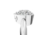 White gold Heart Cut Diamond Halo Engagement Ring with Split Shank and Four-Prong Setting_116
