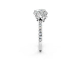 White gold Heart Cut Diamond Halo Pave Band with Four-Prong Setting_5