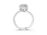 White gold Heart Cut Diamond Halo Pave Band with Four-Prong Setting_6