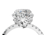 White gold Heart Cut Diamond Halo Pave Band with Four-Prong Setting_7