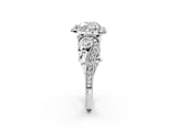 White gold Heart Cut Diamond Halo Ring with Milgrain Pavé Band and Four-Prong Setting_66