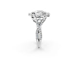 White gold Heart Cut Diamond Halo Ring with Pavé Band and Four-Prong Setting_61