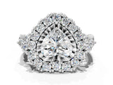White gold Heart Cut Diamond Halo Ring with Pavé Band and Four-Prong Setting_63