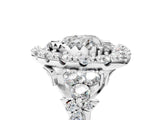 White gold Heart Cut Diamond Halo Ring with Pavé Band and Four-Prong Setting_68