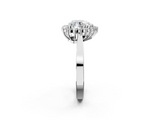 White gold Heart Cut Diamond Halo Ring with Round Brilliant Halo and Solitaire Band_103