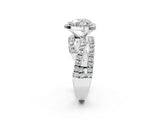 White gold Heart Cut Diamond Halo Ring with Round Split Shank and Prong Setting_14