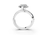 White gold Heart Cut Diamond Halo Ring with Round Split Shank and Prong Setting_15