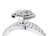 White gold Heart Cut Diamond Halo Ring with Round Split Shank and Prong Setting_16