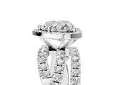 White gold Heart Cut Diamond Halo Ring with Round Split Shank and Prong Setting_17