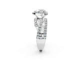 White gold Heart Cut Diamond Halo Ring with Round Split Shank and Prong Setting_20