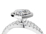 White gold Heart Cut Diamond Halo Ring with Round Split Shank and Prong Setting_22