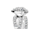 White gold Heart Cut Diamond Halo Ring with Round Split Shank and Prong Setting_23