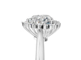 White gold Heart Cut Diamond Halo Ring with Solitaire Band and Prong Setting_88