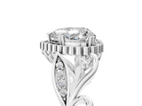 White gold Heart Cut Diamond Halo Ring with Vintage Split Shank and Four-Prong Setting_65