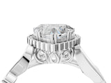 White gold Heart Cut Diamond Halo Ring with Vintage Split Shank and Four-Prong Setting_65