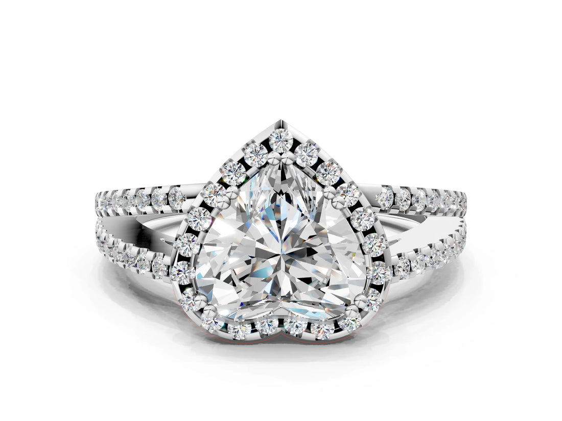 White gold Heart Cut Diamond Halo Split Shank Engagement Ring_40