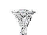 White gold Heart Cut Diamond  Halo Twist Band Solitaire Prong Setting Ring_29
