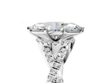 White gold Heart Cut Diamond  Halo Twist Band Solitaire Prong Setting Ring_59