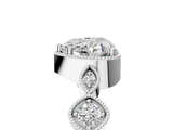 White gold Heart Cut Diamond Milgrain Marquise Band with Prong Setting_10