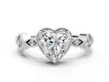 White gold Heart Cut Diamond Milgrain Marquise Band with Prong Setting_5