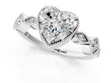 White gold Heart Cut Diamond Milgrain Marquise Band with Prong Setting_6