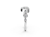 White gold Heart Cut Diamond Milgrain Marquise Band with Prong Setting_7