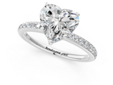 White gold Heart Cut Diamond Pavé Band Ring with Four-Prong Setting_56