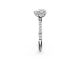 White gold Heart Cut Diamond Pavé Band Ring with Four-Prong Setting_57