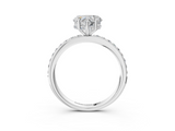 White gold Heart Cut Diamond Pavé Band Ring with Four-Prong Setting_58