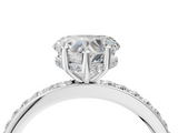 White gold Heart Cut Diamond Pavé Band Ring with Four-Prong Setting_59